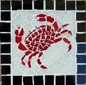crab,crustacean,ocean,sea,coast,mosaic,tile,glass,