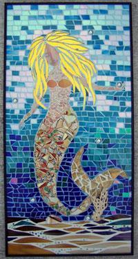 mermaid,mermaids,beach,ocean,sea,mosaic,stained glass