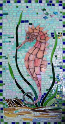 seahorse,sea horse,ocean,beach,coast,mosaic,stained glass